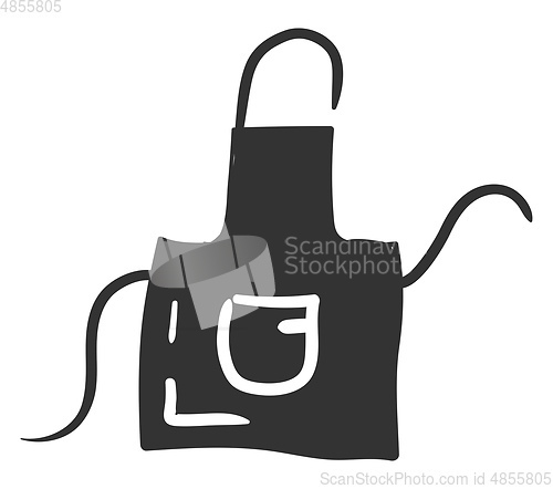 Image of Clipart of a black-colored apron vector or color illustration