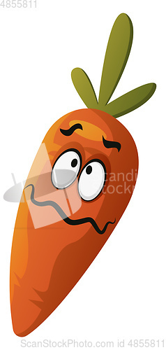 Image of Carrot confused illustration vector on white background