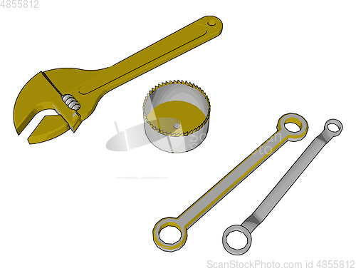 Image of Uses of hand tools vector or color illustration