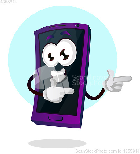 Image of Mobile emoji thumbs up dancing illustration vector on white back