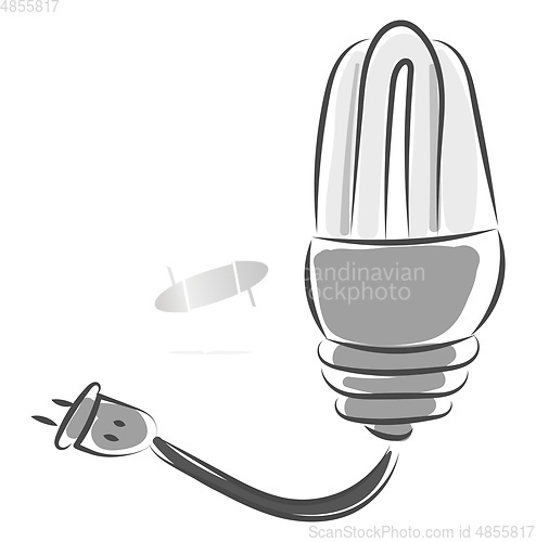 Image of Bulb with cable vector or color illustration