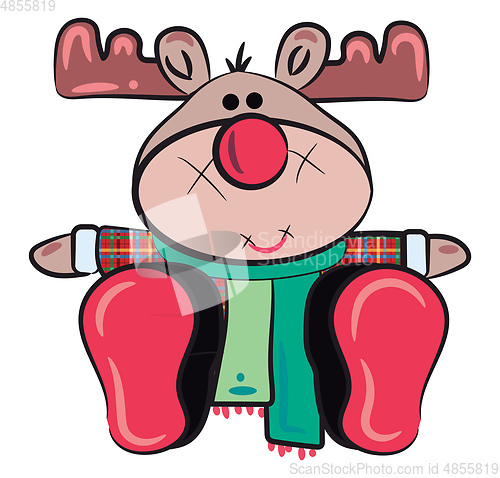 Image of Reindeer or Reno toy vector or color illustration