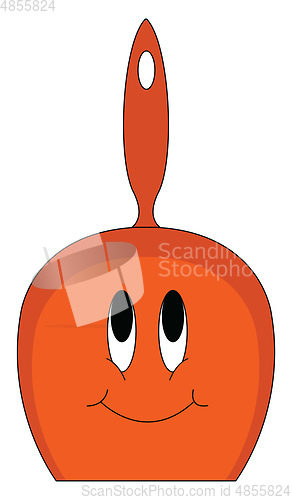 Image of A smiling red-colored cartoon scoop vector or color illustration