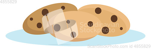 Image of Chocolate biscuits illustration color vector on white background