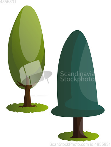 Image of Couple of green trees vector illustration on white background