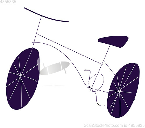 Image of Rough drawing of bicycle illustration color vector on white back