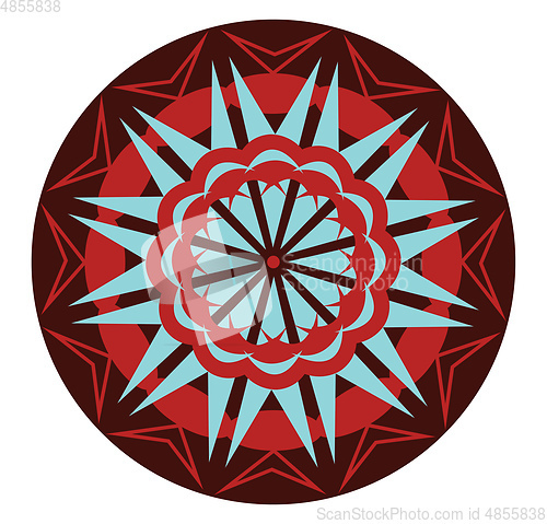 Image of Lotus shaped mandala design vector or color illustration