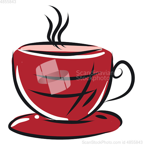 Image of A red coffee cup vector or color illustration