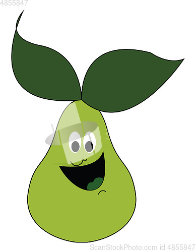 Image of Smiling pear vector or color illustration