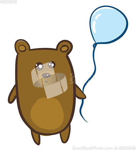 Image of Bear with a balloon vector or color illustration