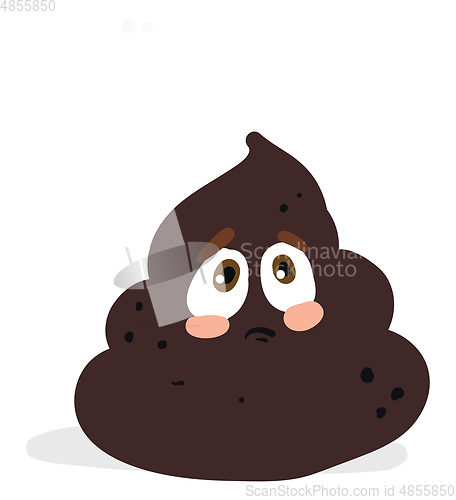Image of A sad poop vector or color illustration