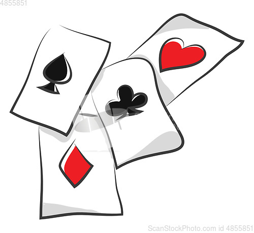 Image of A deck of rummy cards vector or color illustration