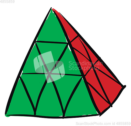 Image of Rubik\'s cube pyraminx illustration vector on white background 