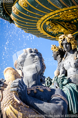 Image of Fountain of the Seas detail, Concorde Square, Paris