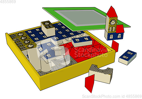 Image of Toy blocks cartoon vector or color illustration