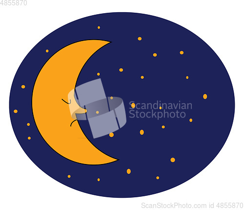 Image of Half Crescent moon vector or color illustration