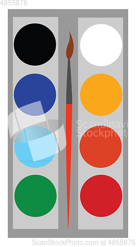 Image of Watercolors and brush vector illustration 