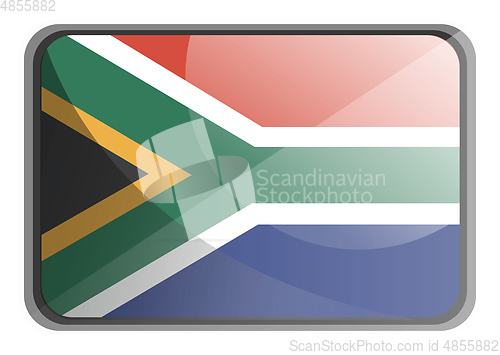 Image of Vector illustration of South Africa flag on white background.