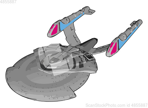 Image of Fantasy Imperial spaceship vector illustration on white backgrou