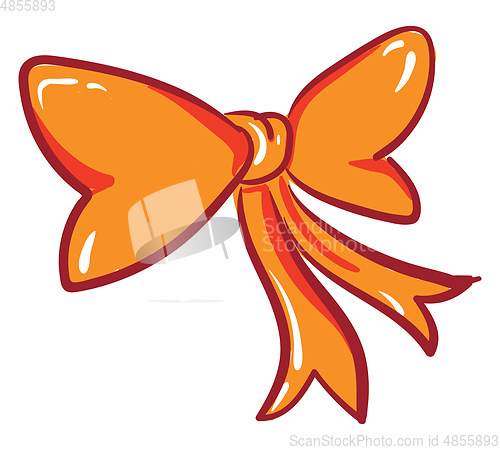 Image of Clipart of an orange bow vector or color illustration