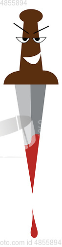 Image of Blood is dripping from an angry faced metal sword vector color d