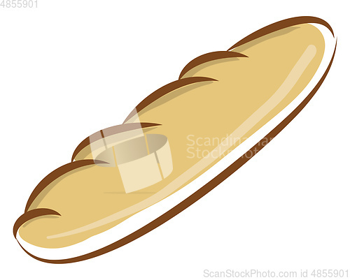 Image of Simple vector illustration of a french baguette on white backgro
