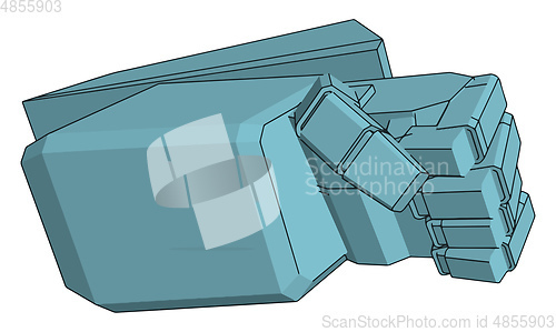 Image of Vector illustration of a blue robot hand white background