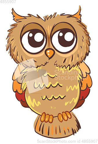 Image of Sad owl illustration vector on white background 