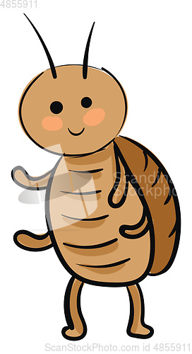 Image of Smiling cockroach vector illustration on white background.
