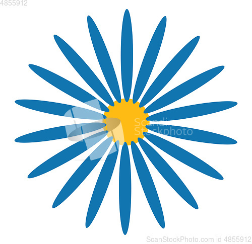 Image of An oval flower vector or color illustration