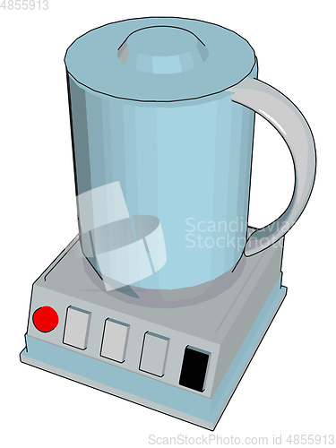 Image of Simple cartoon of a blue blender vector illustration on white ba