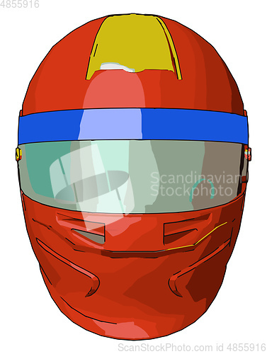 Image of Helmet a headwear equipment vector or color illustration