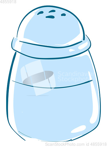 Image of Clipart of blue-colored salt shaker vector or color illustration