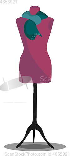 Image of Mannequin in violet dress vector or color illustration