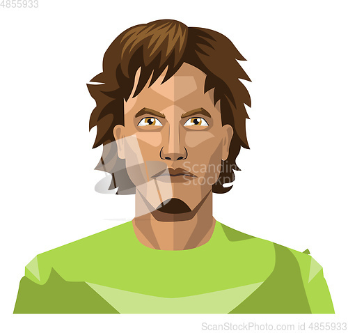 Image of Young man with a long hair and chin beard illustration vector on