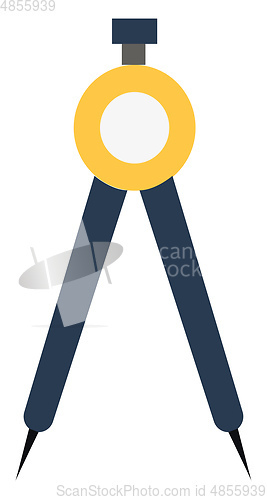 Image of A grey geometric compass vector or color illustration