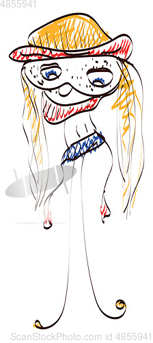 Image of A monster hungry for blood looks scary vector or color illustrat