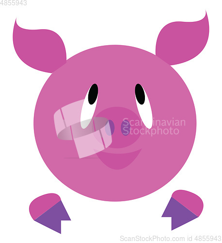 Image of Baby pink pig vector or color illustration