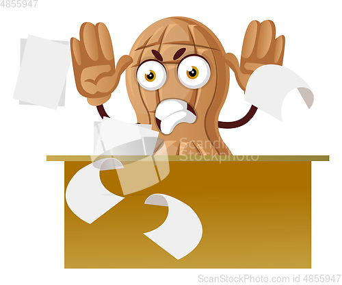 Image of Peanut feeling angry, illustration, vector on white background.