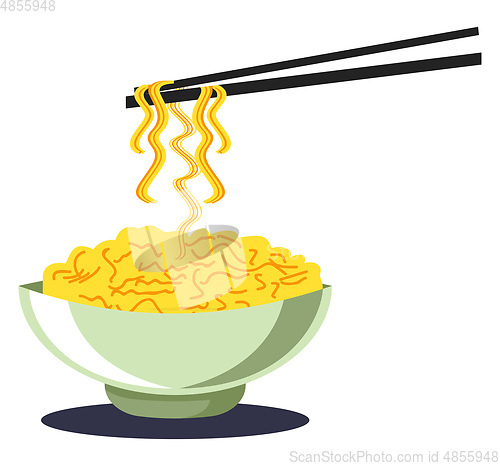 Image of Noodles vector color illustration.