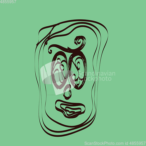 Image of Tree face vector or color illustration