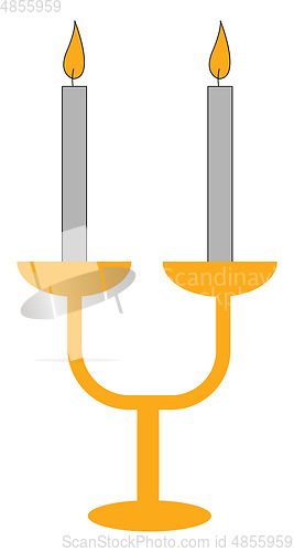 Image of Yellow candelabrum vector or color illustration