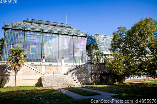 Image of Greenhouse in Jardin Des Plantes botanical garden, Paris, France