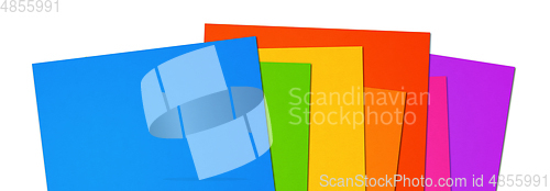 Image of Colorful rainbow Blank A4 paper sheet banner background
