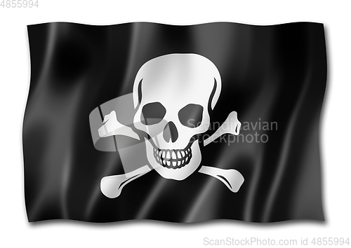 Image of Pirate flag, Jolly Roger isolated on white