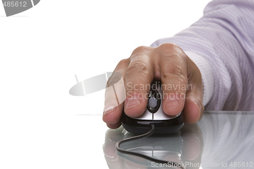 Image of businessman hand using a mouse