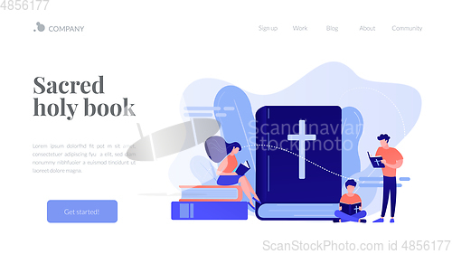 Image of Holy bible concept landing page.