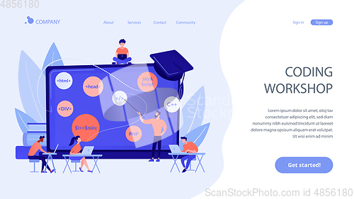 Image of Coding workshop concept landing page