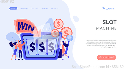 Image of Slot machine concept landing page.