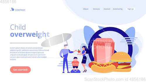 Image of Child overweight concept landing page.